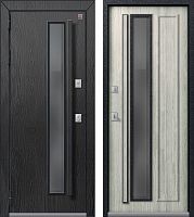 Центурион Т-5-2024 PREMIUM Чёрный муар+МДФ Распил графит - МДФ Полярный дуб (цвет стекла Grey)